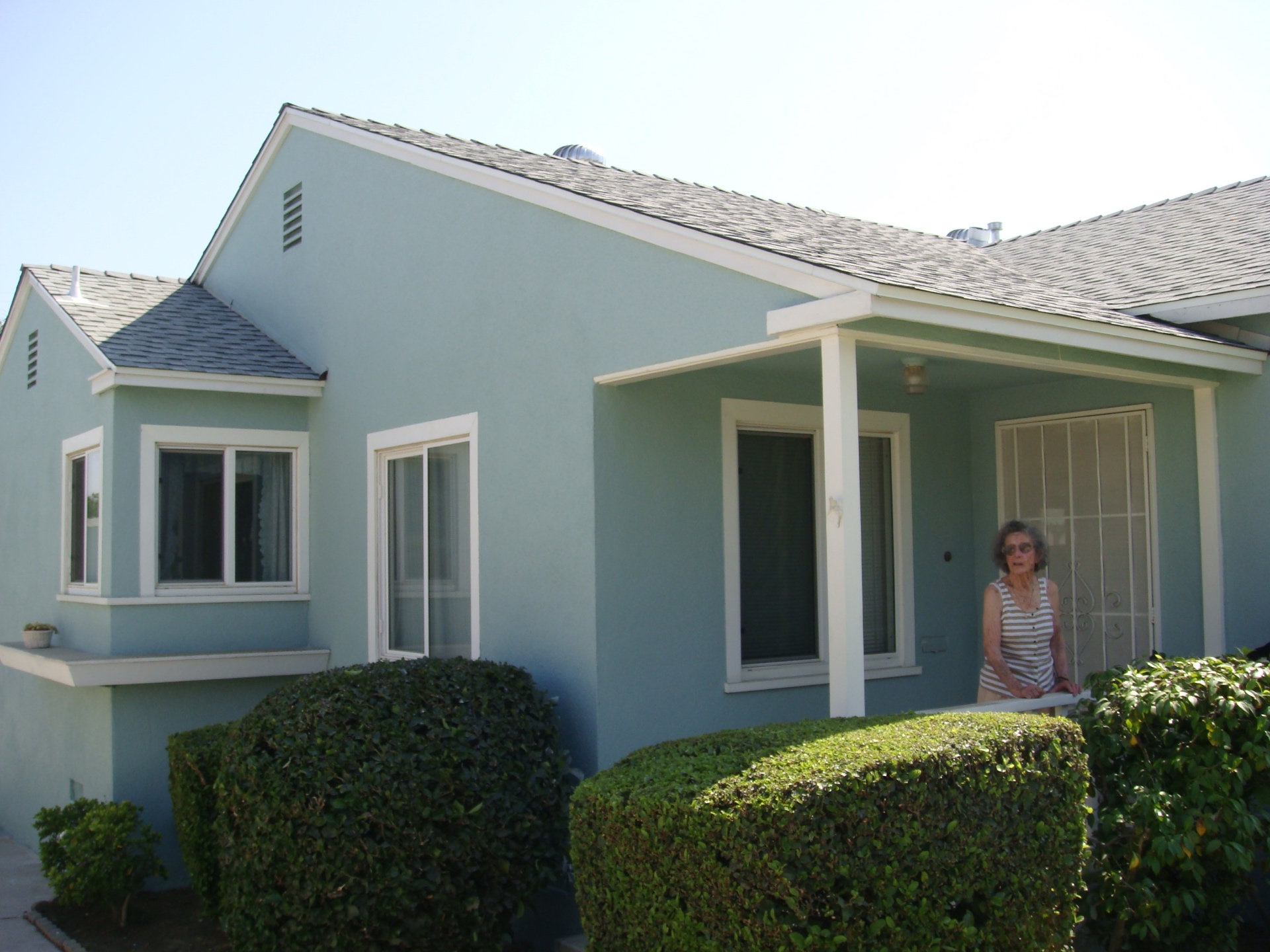 Stucco patch & full exterior re-coat in Long Beach — after